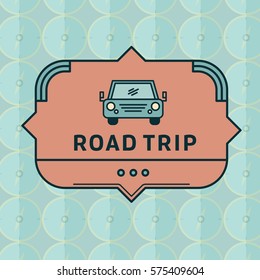 Conceptual vector symbol reading road trip