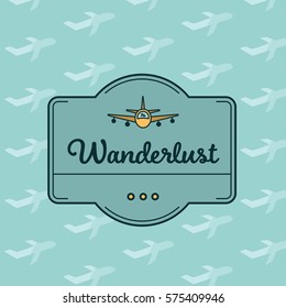 Conceptual vector symbol reading wanderlust