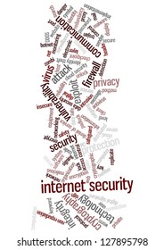 Conceptual vector of tag cloud containing words related to internet security, networking and privacy. Also available as raster.