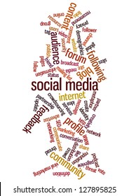Conceptual vector of tag cloud containing words related to social media, marketing, blogs, social networks and Internet. Also available as raster.