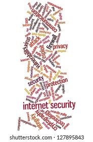 Conceptual vector of tag cloud containing words related to internet security, networking and privacy. Also available as raster.