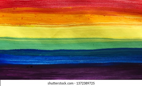 Conceptual vector watercolor poster design for celebration of LGBTI rights and parades with rainbow colors