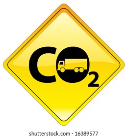 conceptual warning sign - global warning 1/5 - vector file