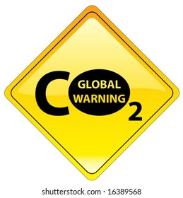 conceptual warning sign - global warning 4/5 - vector file