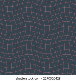 Fondo abstracto del vector de patrón sin soldadura del contorno de la superficie deformada por el alambre conceptual. Estructura Geométrica Lineal Distorsionada Estructura Repetitiva Tecno Rave Fondo. Ilustración gráfica de moda en línea
