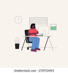 a conceptual work from home illustration