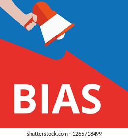 Conceptual writing showing Bias. Vector illustration