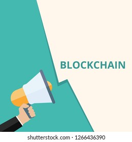 Conceptual writing showing Blockchain. Vector illustration