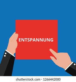 Conceptual writing showing Entspannung. Vector illustration