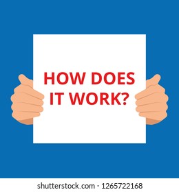 Conceptual writing showing How Does It Work Question. Vector illustration