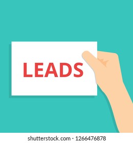 Conceptual writing showing Leads. Vector illustration