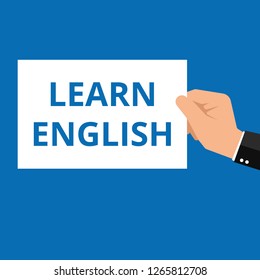 Conceptual writing showing Learn English. Vector illustration