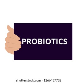 Conceptual writing showing Probiotics. Vector illustration