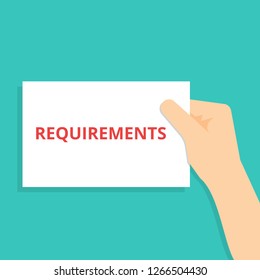 Conceptual writing showing Requirements. Vector illustration