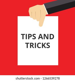 Conceptual writing showing Tips And Tricks. Vector illustration