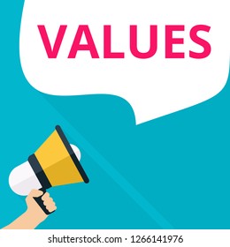 Conceptual writing showing Values. Vector illustration