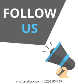 Conceptual writing text showing Follow Us. Vector illustration