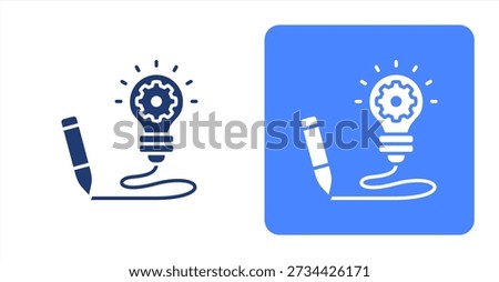 Conceptualization GlyphTwo-tone color and contrasting background icon illustration