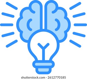 Conceptualization Icon Blue Color Vector Illustration