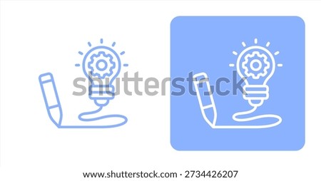 Conceptualization LineTwo-tone color and contrasting background icon illustration