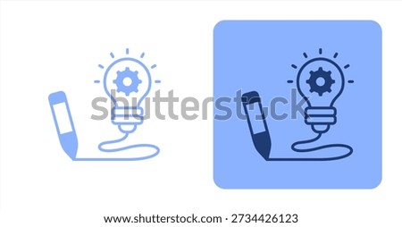 Conceptualization MixedTwo-tone color and contrasting background icon illustration