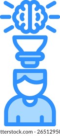 Conceituar ícone da ilustração do vetor de cor azul
