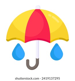 Conceptualizing flat design icon of rainshade 

