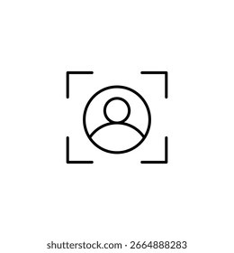 Conceptualizing Identity: A User Profile Icon Framed By Stylized Brackets On Transparent Backdrop