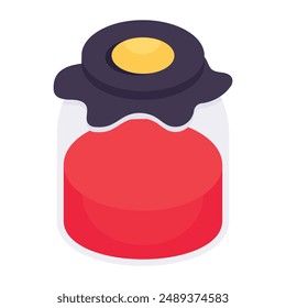 Conceptualizing isometric design icon of jam bottle