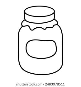 Conceptualizing linear design icon of jam bottle 


