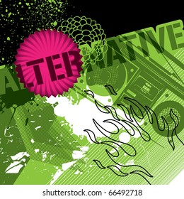 Conceptually designed banner with abstract elements. Vector illustration.
