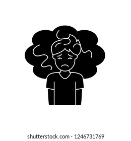 Concern black icon, vector sign on isolated background. Concern concept symbol, illustration 