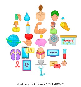 Concern icons set. Cartoon set of 25 concern vector icons for web isolated on white background