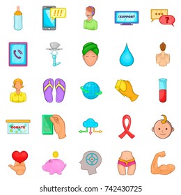 Concern icons set. Cartoon set of 25 concern vector icons for web isolated on white background