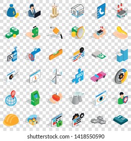 Concern icons set. Isometric style of 36 concern vector icons for web for any design