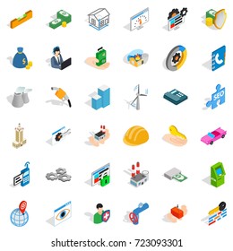Concern icons set. Isometric style of 36 concern vector icons for web isolated on white background