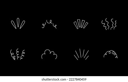 Concern symbols hand drawn icon set. Stress and disorder dumbfounded line effects with amazement and vector fright