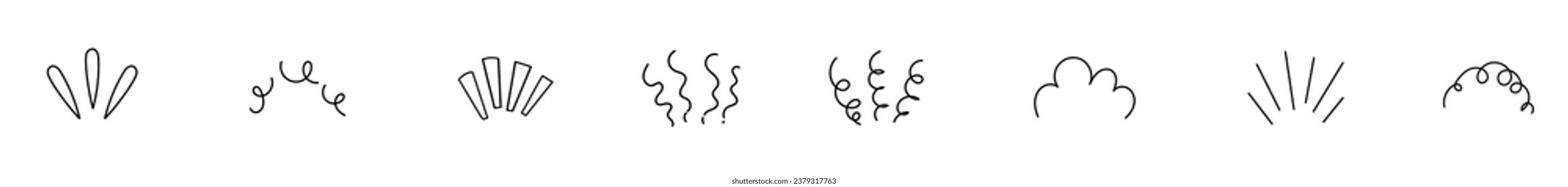 Concern symbols hand drawn icon set. Stress and disorder dumbfounded line effects with amazement and vector fright