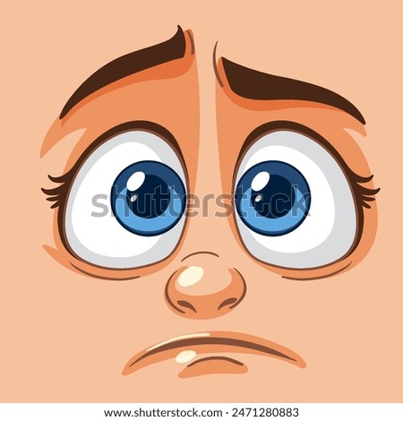 A concerned and anxious cartoon face