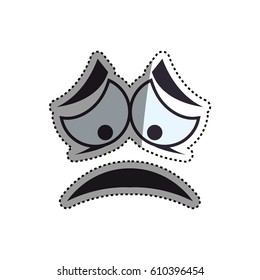 Concerned cartoon face icon vector illustration graphic design