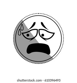 Concerned cartoon face icon vector illustration graphic design
