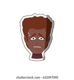 Concerned cartoon face icon vector illustration graphic design