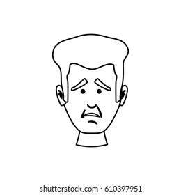 Concerned cartoon face icon vector illustration graphic design