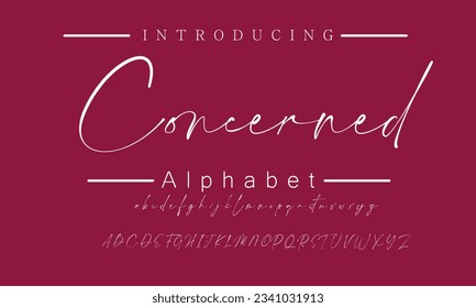 Concerned Signature Font Calligraphy Logotype Script Font Type Font lettering handwritten