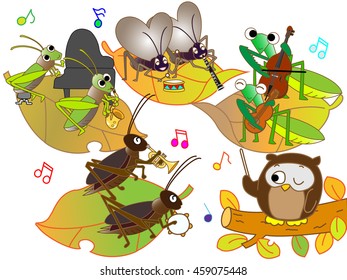 The concert of the autumn insect.