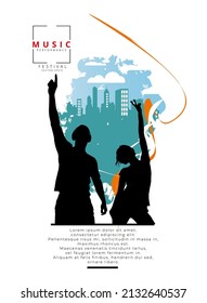 Concert Background Design - easy to edit vector illustration