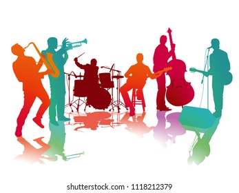 Concert with band on stage