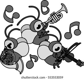 The concert of bell crickets