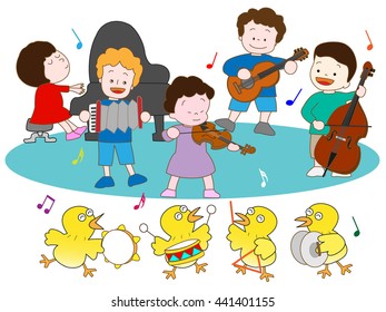 The concert of a chick and the child.