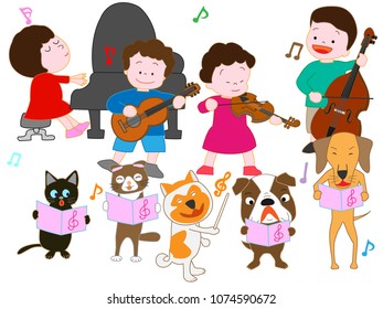 Concert with children and pets.


